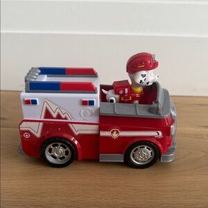 Paw Patrol Red and White Fire Truck with Marshall